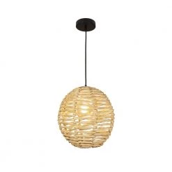 Luisa 1-Light Beige Globe Pendant Light by EQLight