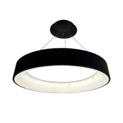 Alom 24 in. 36-Watt Integrated LED Black Circular Pendant by EQLight