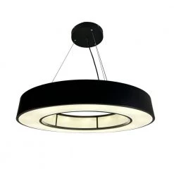 Chalim 32 in. 72-Watt Integrated LED Black Circular Chandelier by EQLight