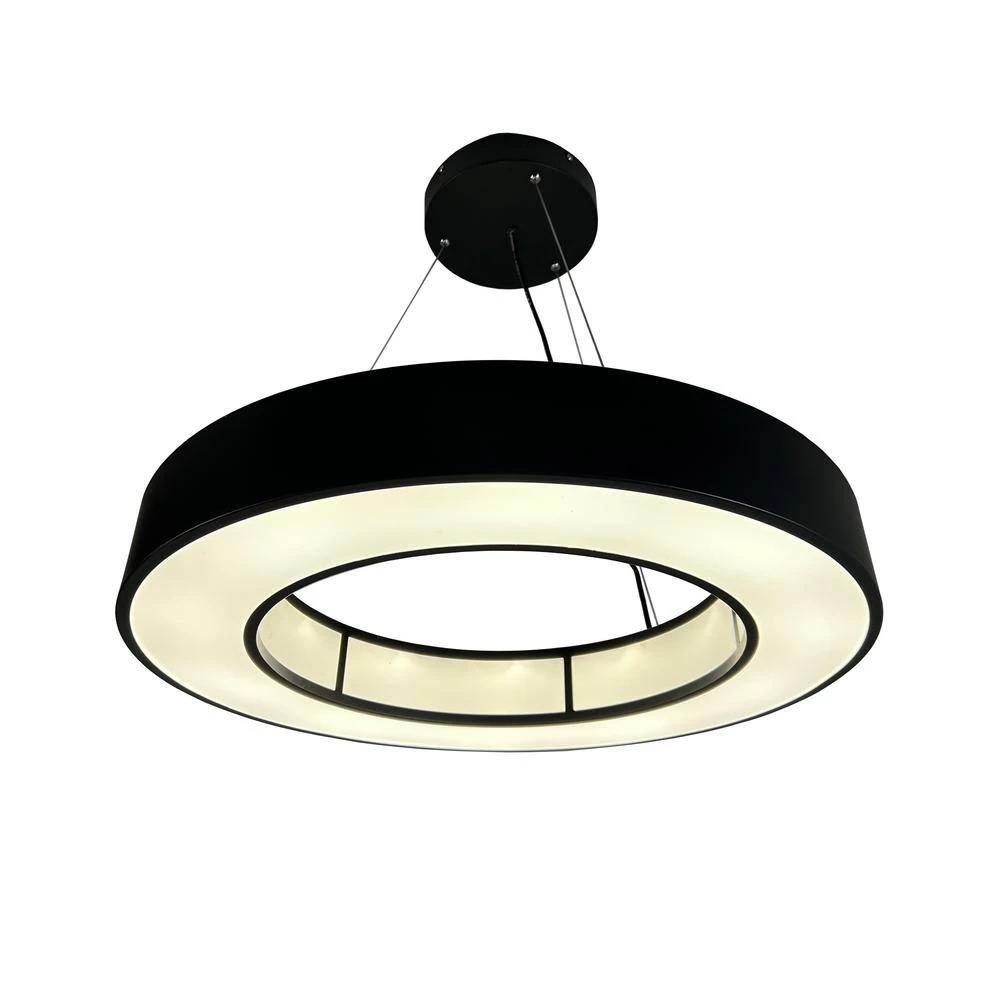 Chalim 32 in. 72-Watt Integrated LED Black Circular Chandelier by EQLight 4 Chalim 32 in. 72-Watt Integrated LED Black Circular Chandelier by EQLight - Image 2