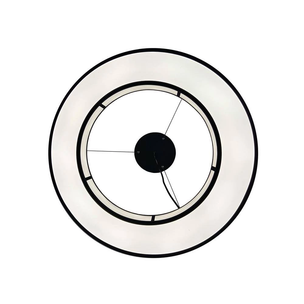 Chalim 40 in. 96-Watt Integrated LED Black Circular Chandelier by EQLight 5 Chalim 40 in. 96-Watt Integrated LED Black Circular Chandelier by EQLight - Image 3