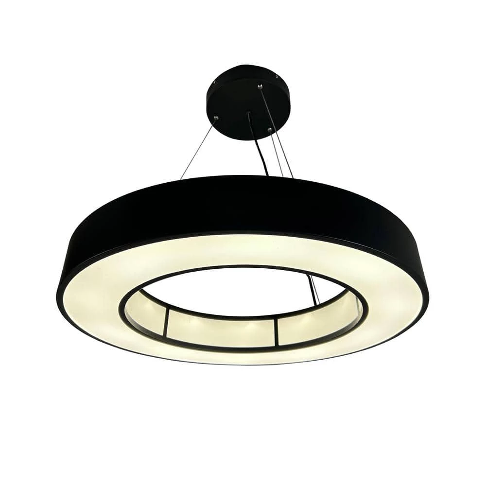 Chalim 40 in. 96-Watt Integrated LED Black Circular Chandelier by EQLight 4 Chalim 40 in. 96-Watt Integrated LED Black Circular Chandelier by EQLight - Image 2