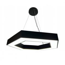 Zazil 48 in. 108-Watt Integrated LED Black Hexagonal Chandelier by EQLight -Home Lights Store black eqlight chandeliers eq p lh48 b 4f 1000