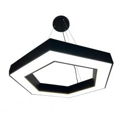 Home Lights Store 32 Zazil 48 in. 108-Watt Integrated LED Black Hexagonal Chandelier by EQLight