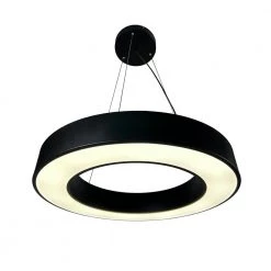 Yatziri Bold 48-Watt Integrated LED Black 24 in. Circular Chandelier by EQLight