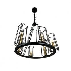 Muyal 6-Light Black Circular Chandelier by EQLight -Home Lights Store black eqlight chandeliers eq21 ch w6l13 4f 1000