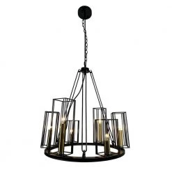 Muyal 6-Light Black Circular Chandelier by EQLight