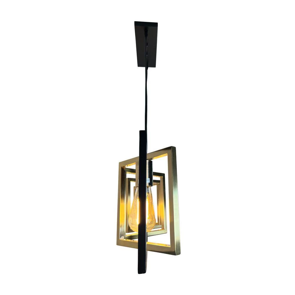 Itzae 4-Light Black Island Pendant Light with Brass Squares by EQLight 6 Itzae 4-Light Black Island Pendant Light with Brass Squares by EQLight - Image 4