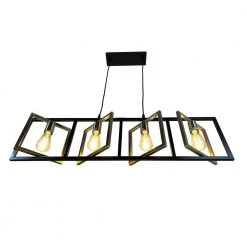 Itzae 4-Light Black Island Pendant Light with Brass Squares by EQLight 9 Itzae 4-Light Black Island Pendant Light with Brass Squares by EQLight -Home Lights Store black eqlight chandeliers eq21 ki 4l02 4f 1000