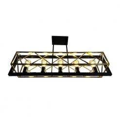 Akbal 5-light Black Island Pendant Light with Brass Cage by EQLight -Home Lights Store black eqlight chandeliers eq21 ki bg16 4f 1000