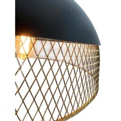 Izamal 1-Light Dome Black and Brass Cage Pendant by EQLight -Home Lights Store black eqlight chandeliers eq21 p bg01 1f 1000