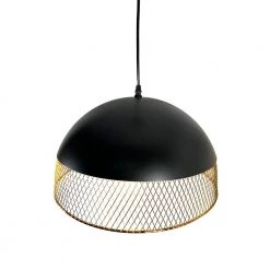 Izamal 1-Light Dome Black and Brass Cage Pendant by EQLight -Home Lights Store black eqlight chandeliers eq21 p bg01 4f 1000