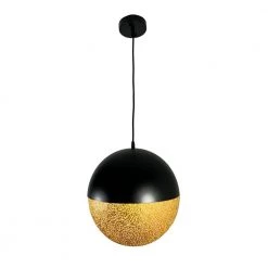 Iktan 1-Light Black Globe Pendant Light by EQLight