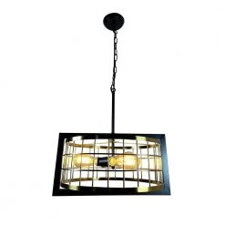 Akbal 3-Light Black Drum Chandelier by EQLight