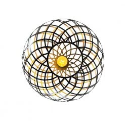 Ikal 1-Light Geometric Black Cage Pendant by EQLight -Home Lights Store black eqlight chandeliers eq21 p bk07 4f 1000