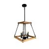 Noil 4-Light Black and Wood Chandelier by EQLight