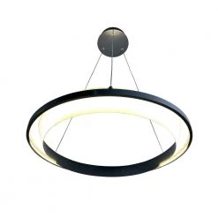 Litza 41-Watt Integrated LED Ring Black Circular Pendant by EQLight -Home Lights Store black eqlight chandeliers eq21 p lb12 4f 1000