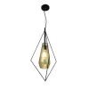 Itzia 1-Light Black Rhombus Pendant with Amber Glass Shade by EQLight -Home Lights Store black eqlight chandeliers eqpbgr10 64 1000
