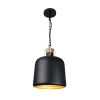 Yuritzi 1-Light Black Bell Pendant with Gold Color Inside by EQLight -Home Lights Store black eqlight chandeliers eqpinbo1 64 1000