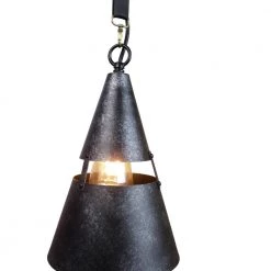 Yalit Industrial 1-Light Black Cone Pendant by EQLight -Home Lights Store black eqlight chandeliers eqpinlbc08 4f 1000