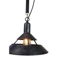 Yalit Industrial 1-Light Black Cone Pendant by EQLight -Home Lights Store black eqlight chandeliers eqpinlbc12 4f 1000