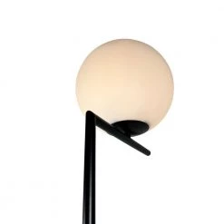 Mid Century 62 in. Black Floor Lamp with White Glass Globe Shade by EQLight -Home Lights Store black eqlight floor lamps eqmcfk04 4f 1000