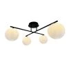 Kinich 12 in. 4-Light Black Semi-Flush Mount with White Glass Shades by EQLight -Home Lights Store black eqlight flush mount lights eq21 c mck05 64 1000