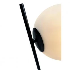 Mid Century 22 in. Black Table Lamp with White Glass Globe by EQLight -Home Lights Store black eqlight table lamps eqmctk03 4f 1000