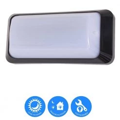 12-Watt Black Integrated LED Sconce Wall or Ceiling Flood Light Dusk to Dawn by eSenLite -Home Lights Store black esenlite wall sconces ee112w bp 77 1000