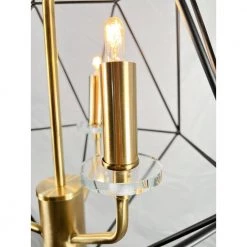 Amaite 3-Light Geometric Brass Cage Chandelier by EQLight -Home Lights Store brass eqlight chandeliers eq21 ch 3gb19 1f 1000