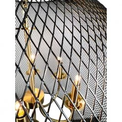 Yamil 6-Light Brass Chandelier with Black Basket Shade by EQLight -Home Lights Store brass eqlight chandeliers eq21 ch 6l01 1f 1000