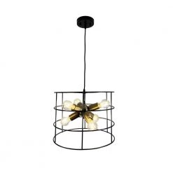 Nicte 6-Light Brass and Black Caged Chandelier by EQLight -Home Lights Store brass eqlight chandeliers eq21 ch 6l02 4f 1000