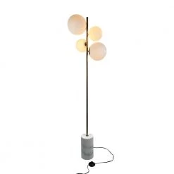 Kinich 62 in. Brass Floor Lamp with White Glass Shade by EQLight