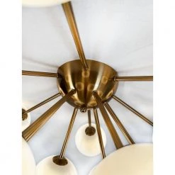 Ootzil 14 in. 12-Light Brass Semi-Flush Mount with White Glass Globes by EQLight -Home Lights Store brass eqlight flush mount lights eq21 c mcb12 1f 1000