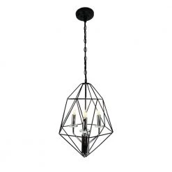 Amaite 3-Light Chrome Geometric Chandelier by EQLight