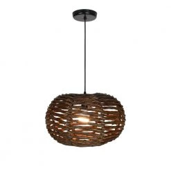 Maria 1-Light Dark Brown Pendant Globe by EQLight