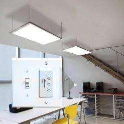 Wall Mount 2.4G RF Dimmer CCT Selector and On-Off Tri-Function Battery Power Controller for LED Panel Lights EEFPTL by eSenLite -Home Lights Store esenlite ceiling light parts eefptl rc w 44 1000