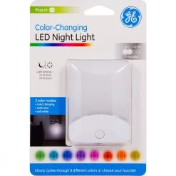 0.5-Watt Color-Changing Plug In Light Sensing Integrated LED Night Light by GE -Home Lights Store ge incandescent night lights 34693 76 1000