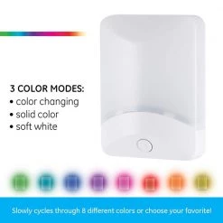 0.5-Watt Color-Changing Plug In Light Sensing Integrated LED Night Light by GE -Home Lights Store ge incandescent night lights 34693 fa 1000