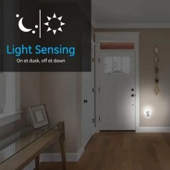 Decorative LED Night Light, Dusk-to-Dawn Sensor, Auto On/Off, Black and White Design by GE -Home Lights Store ge led night lights 11310 4f 1000