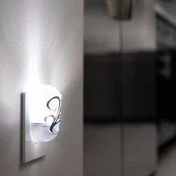 Decorative LED Night Light, Dusk-to-Dawn Sensor, Auto On/Off, Black and White Design by GE -Home Lights Store ge led night lights 11310 c3 1000