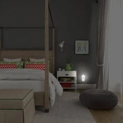 Decorative LED Night Light, Dusk-to-Dawn Sensor, Auto On/Off, Black and White Design by GE -Home Lights Store ge led night lights 11310 fa 1000