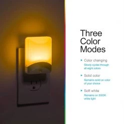 0.5-Watt Color-Changing Plug In Light Sensing Integrated LED Night Light by GE -Home Lights Store ge led night lights 34694 44 1000