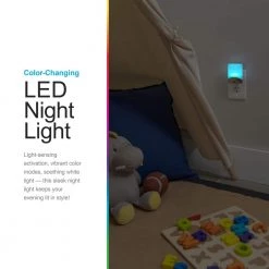 0.5-Watt Color-Changing Plug In Light Sensing Integrated LED Night Light by GE -Home Lights Store ge led night lights 34694 4f 1000