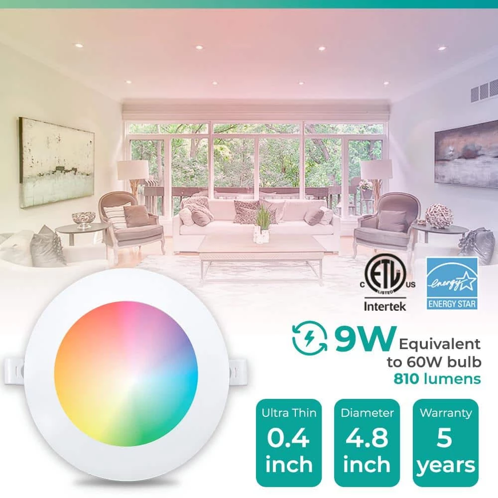 4 In. Wi-Fi Smart Ultra-Thin Recessed Integrated LED Light 9W 810LM Dimmable, Works w/Alexa/Google, Wet Rated (12 Pack) by InfiBrite 4 4 In. Wi-Fi Smart Ultra-Thin Recessed Integrated LED Light 9W 810LM Dimmable, Works w/Alexa/Google, Wet Rated (12 Pack) by InfiBrite - Image 3