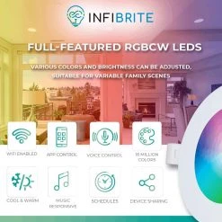4 In. Wi-Fi Smart Ultra-Thin Recessed Integrated LED Light 9W 810LM Dimmable, Works w/Alexa/Google, Wet Rated (12 Pack) by InfiBrite 27 4 In. Wi-Fi Smart Ultra-Thin Recessed Integrated LED Light 9W 810LM Dimmable, Works w/Alexa/Google, Wet Rated (12 Pack) by InfiBrite -Home Lights Store infibrite recessed lighting kits 001 1 9w hl 12 fa 1000