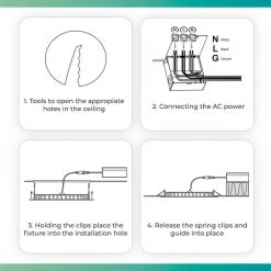 4 in. Canless 2700K Soft White 9W 750 LM Ultra-Thin New Construction Integrated LED Recessed Light Kit, Wet Rated by InfiBrite -Home Lights Store infibrite recessed lighting kits 001 2 9w hl 4f 1000