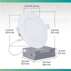 4 in. Canless 3000K Warm White 9W 750 Lumens Thin New Construction Integrated LED Recessed Light Kit Wet Rated (6-Pack) by InfiBrite -Home Lights Store infibrite recessed lighting kits 001 3 9w hl 6 c3 1000