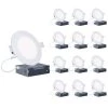 4 in. Canless 4000K Cool White 9W 750 Lumens Thin New Construction Integrated LED Recessed Light Kit Wet Rated (12-Pack) by InfiBrite -Home Lights Store infibrite recessed lighting kits 001 4 9w hl 12 64 1000