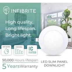 4 in. Canless 4000K Cool White 9W 750 Lumens Thin New Construction Integrated LED Recessed Light Kit Wet Rated (12-Pack) by InfiBrite 18 4 in. Canless 4000K Cool White 9W 750 Lumens Thin New Construction Integrated LED Recessed Light Kit Wet Rated (12-Pack) by InfiBrite -Home Lights Store infibrite recessed lighting kits 001 4 9w hl 12 a0 1000